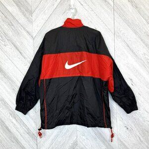 Vintage 90's Nike Windbreaker Jacket Youth Boys XL Colorblock Red Black White